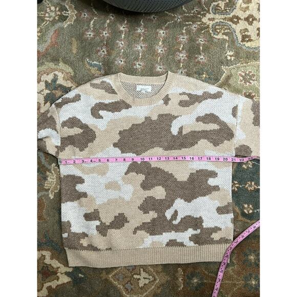 Lucky Brand Neutral Camu Crew Neck sweater Beige Blend Women's sz Medium - Picture 10 of 12